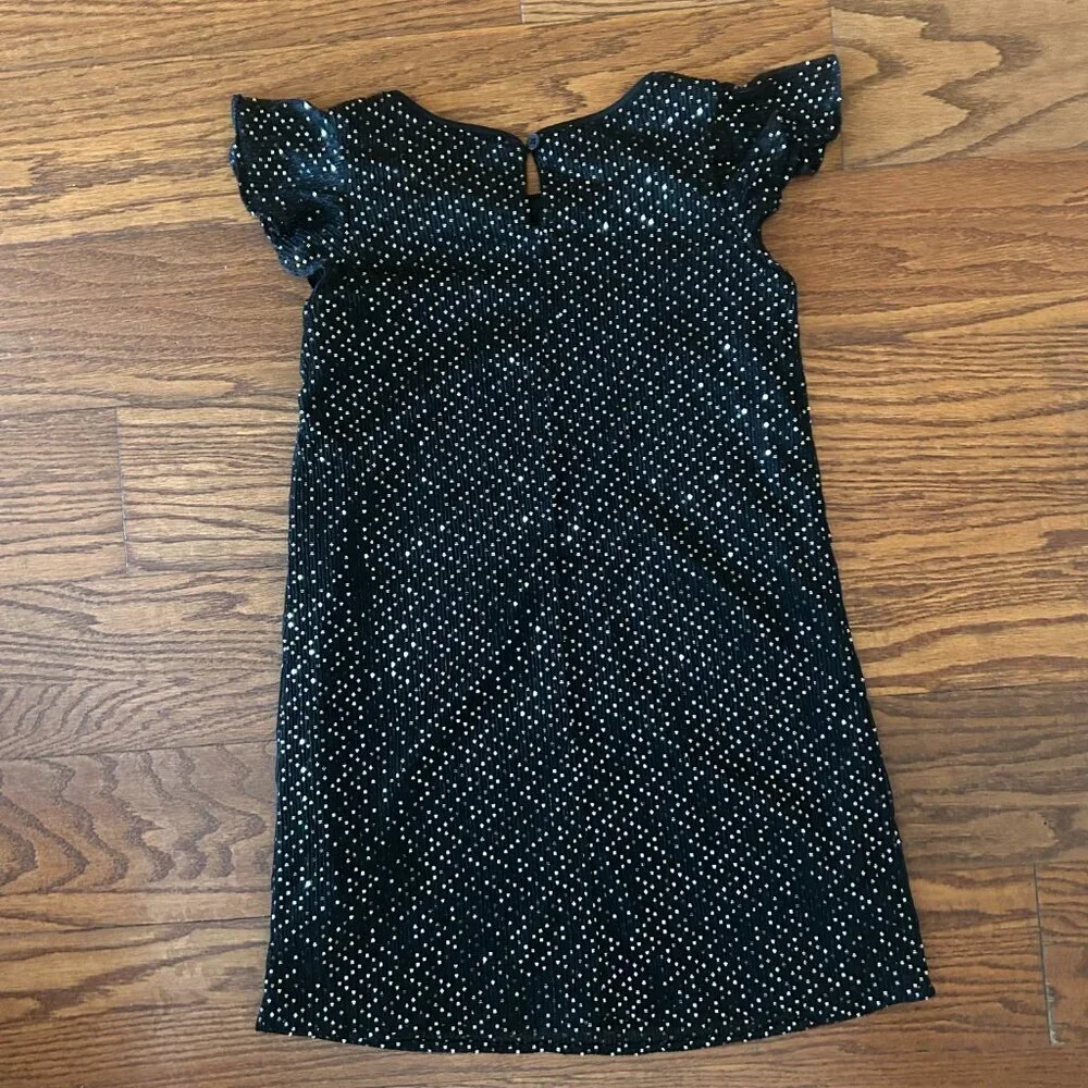 NWT The Children's Place Sparkly Sequin Shift Dress Flutter Sleeves Size Medium